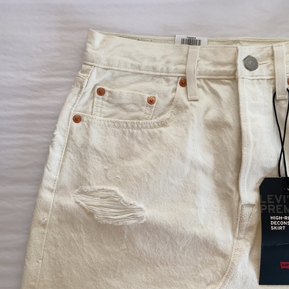 New LEVI'S High Rise Deconstructed mini Skirt - Picture 7 of 10